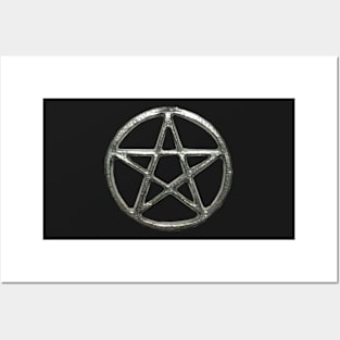 Silver Pentagram Pentacle Wicca Posters and Art